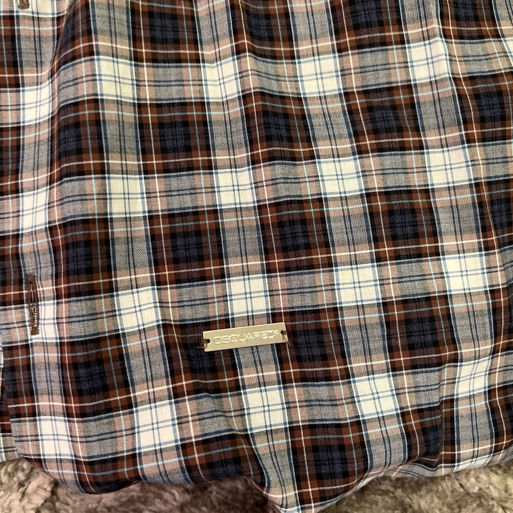 Dsquared Checkered Button Down Collared Shirt Wit… - image 4